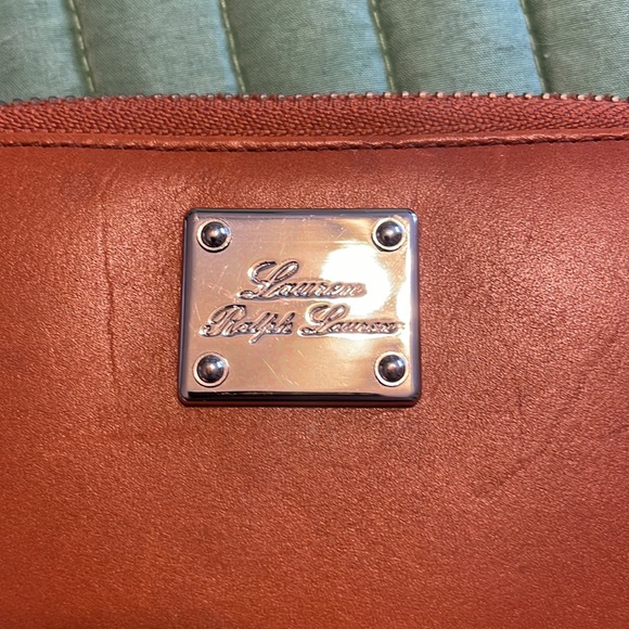 Lauren Ralph Lauren leather brown wristlet - Picture 2 of 6
